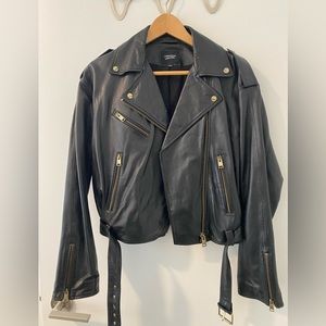 Lamarque Leather Drop Shoulder Biker Jacket
